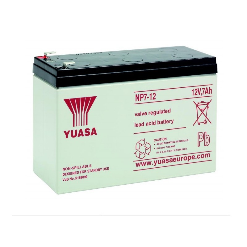 Batterie Plomb Yuasa 12V 7Ah NP7-12FR 