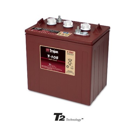Batterie TROJAN T105 ex CR225 - DEEP CYCLE ACIDE - Golfette - Haulotte BAT0 - 6V - 225Ah