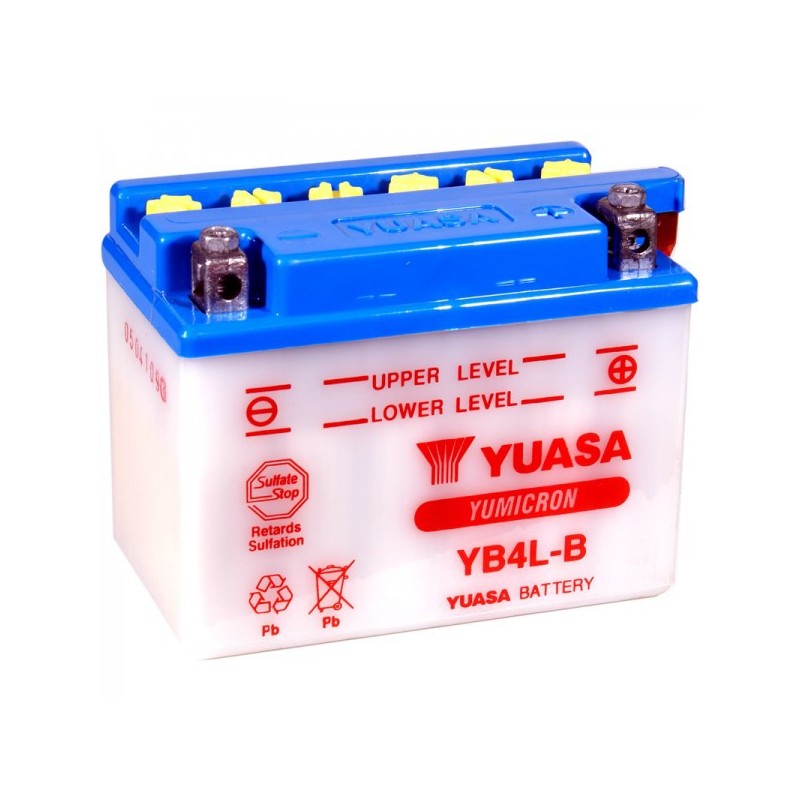 Batterie Moto Yuasa YB4L-B - 12V 4Ah Avec Pack Acide. Neuve, En Stock