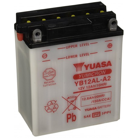 Batterie moto YUASA YB12AL-A2 - Plomb - 12V – 12Ah