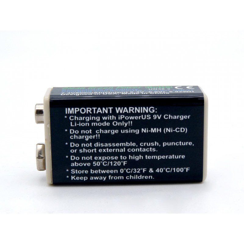 Batterie 6LR61 I POWER US rechargeable - Li-Ion Polymer - 9V - 800mAh