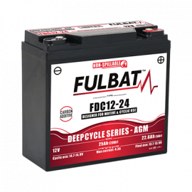Batterie FULBAT FDC12-24 - Deep Cycle AGM Carbone - 12V - 22.6Ah