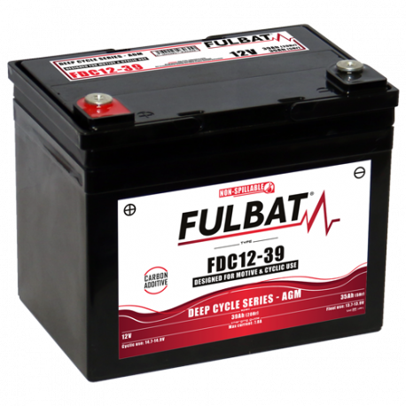 Batterie FULBAT FDC12-39 - Deep Cycle AGM Carbon - 12V - 39Ah