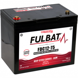 Batterie FULBAT FDC12-75 - Deep Cycle AGM Carbone - 12V - 75Ah