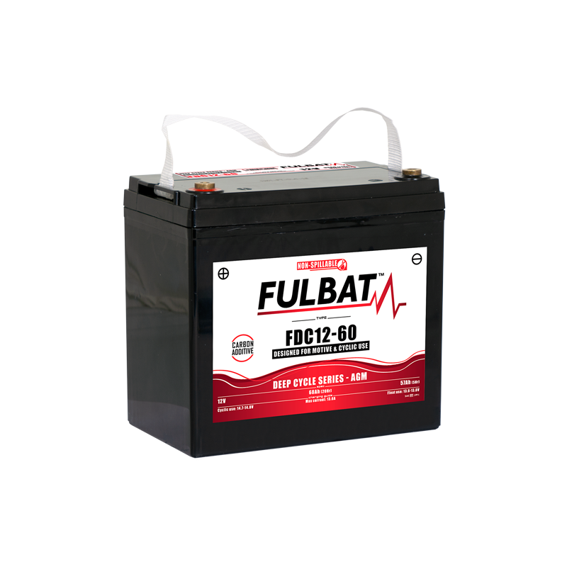 Batterie FULBAT FDC12-60 - Deep Cycle AGM Carbone - 12V - 60Ah Batterie FULBAT FDC12-60 - Deep Cycle AGM Carbone - 12V - 60Ah
